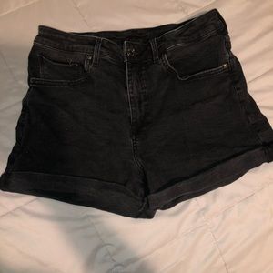 H&M black denim shorts